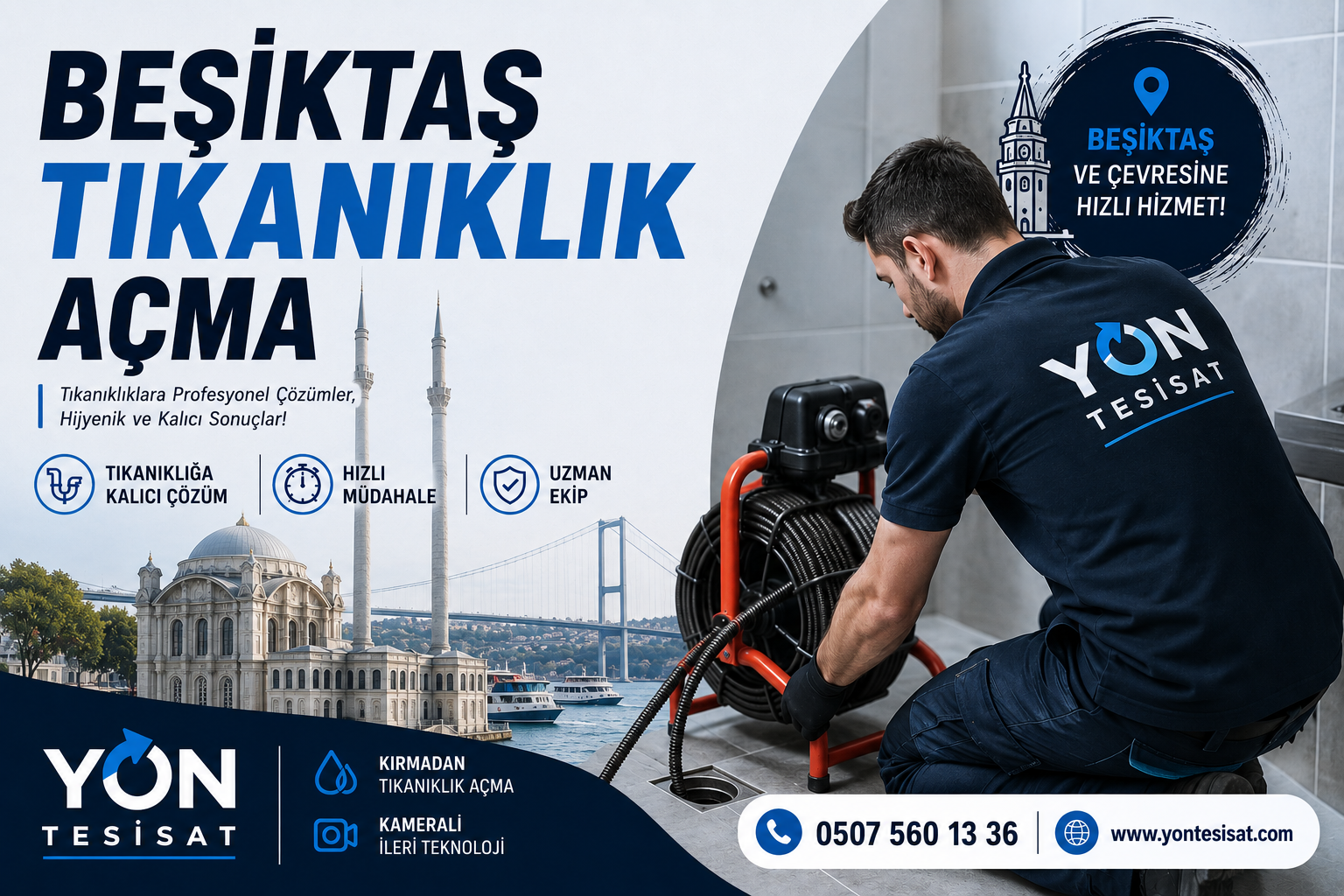 beşiktaş tıkanıklık açma yön tesisat